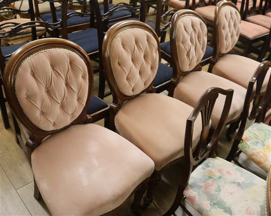 A set of four balloon back chairs